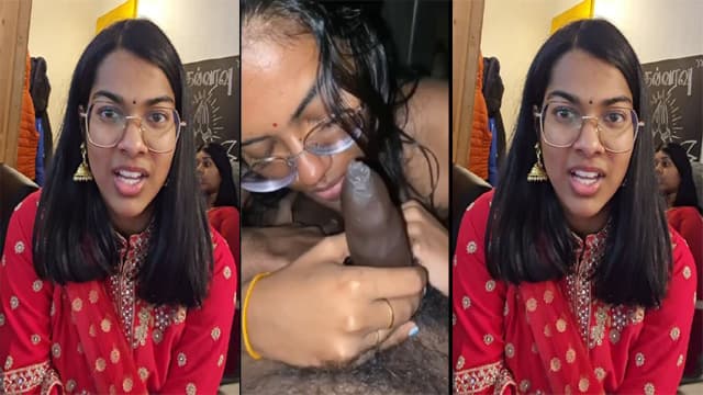 Tamil Hot Girl Blowjob to Uncut Cock