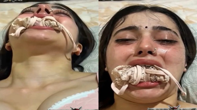 Crying Woman With Panties in Mouth Viral Orgasm Hot Expression New Clip